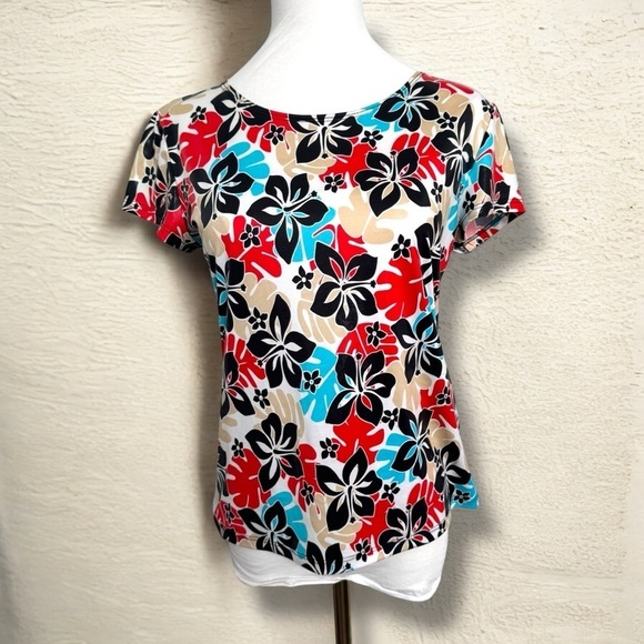 Tops - Vintage tropical Floral Print Women's Top Y2K tripod eco whimsigoth M